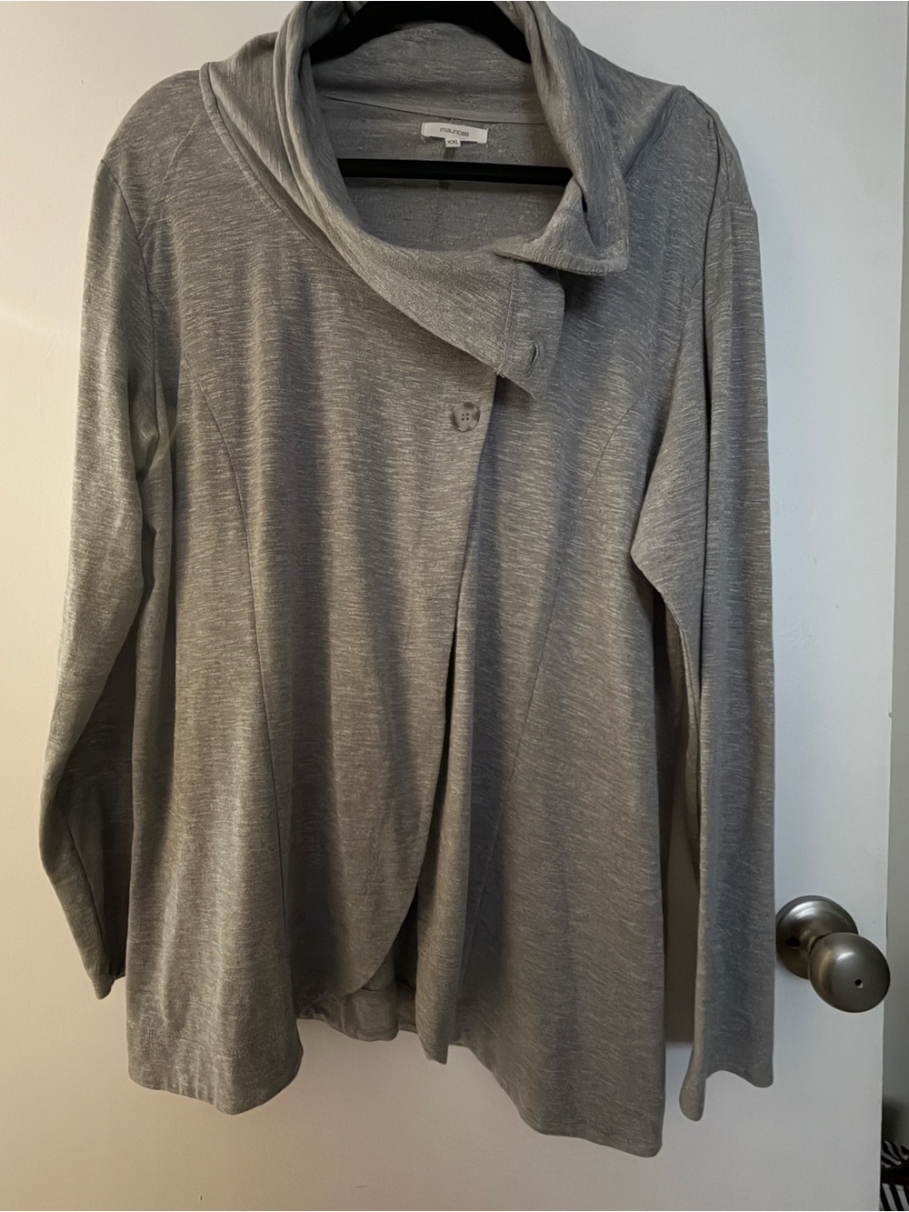 Maurices Heather Gray Long Sleeve Open Front Cardigan